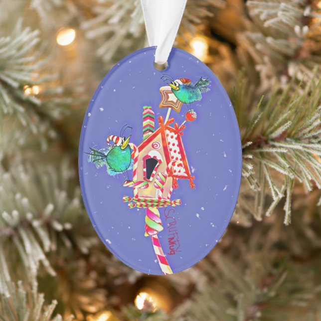 ScruffyMugArtGallery Ornament de Noël ovale (Arbre)