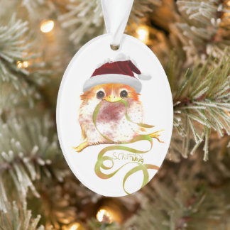 ScruffyMugArtGallery Oval Christmas Tree Ornament