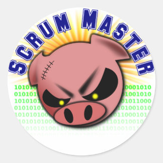 Scrum Master - Agile Scrum Master Pig Classic Round Sticker