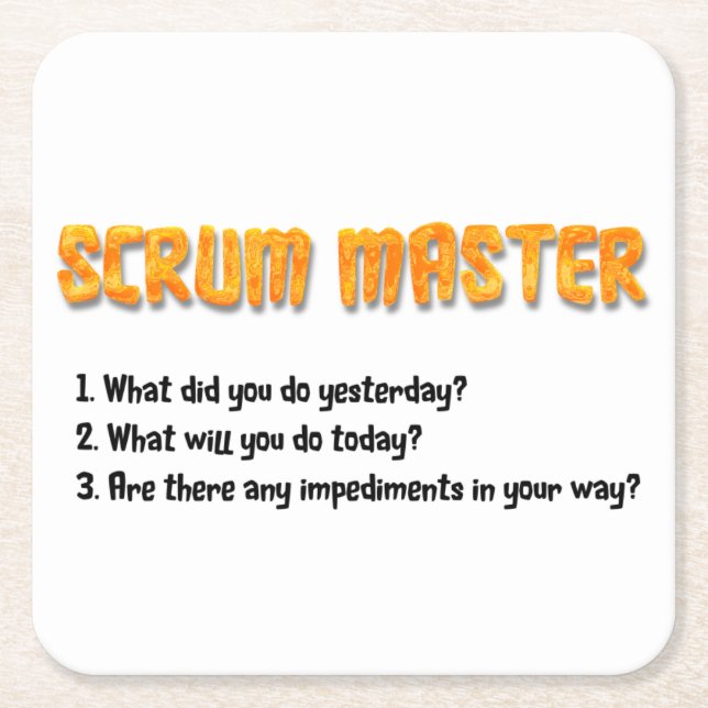 Scrum Master Sprint Questions Square Paper Coaster (Front)