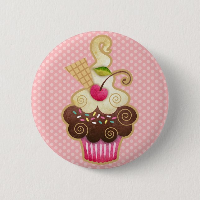 Scrumptious Cupcake 2 Inch Round Button (Front)
