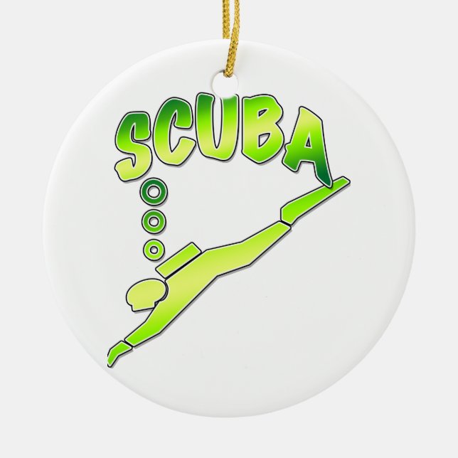 Scuba #2 diver ceramic ornament (Front)