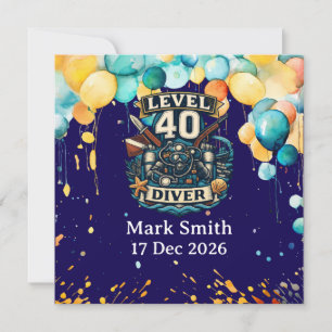 Scuba 40th Birthday Invitation