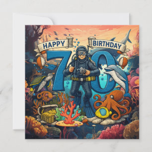 Scuba 70th Birthday Card