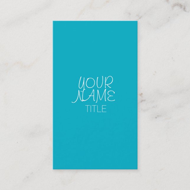 Scuba Blue Freehand Simple Business Card (Front)