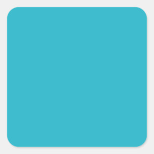 Scuba Blue Teal Trend Colour Background Square Sticker