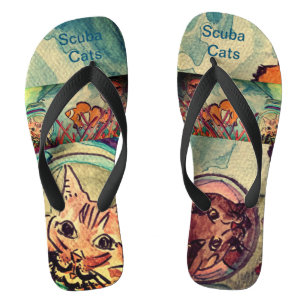 Scuba Cats flip flops