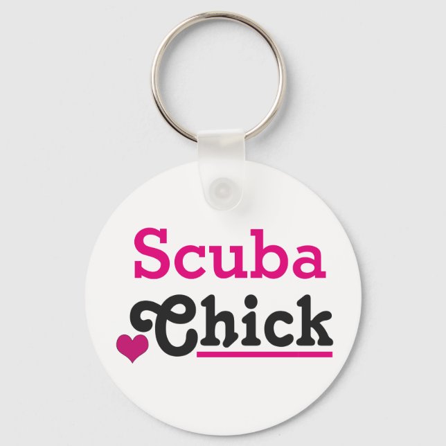 Scuba Chick Keychain (Front)