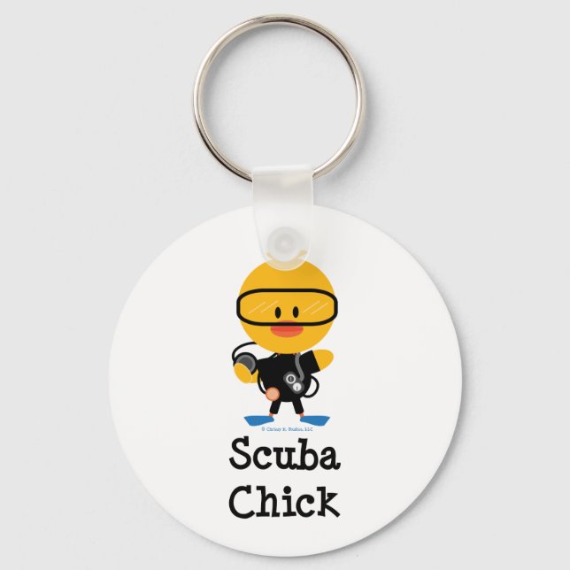 Scuba Chick Keychain (Front)