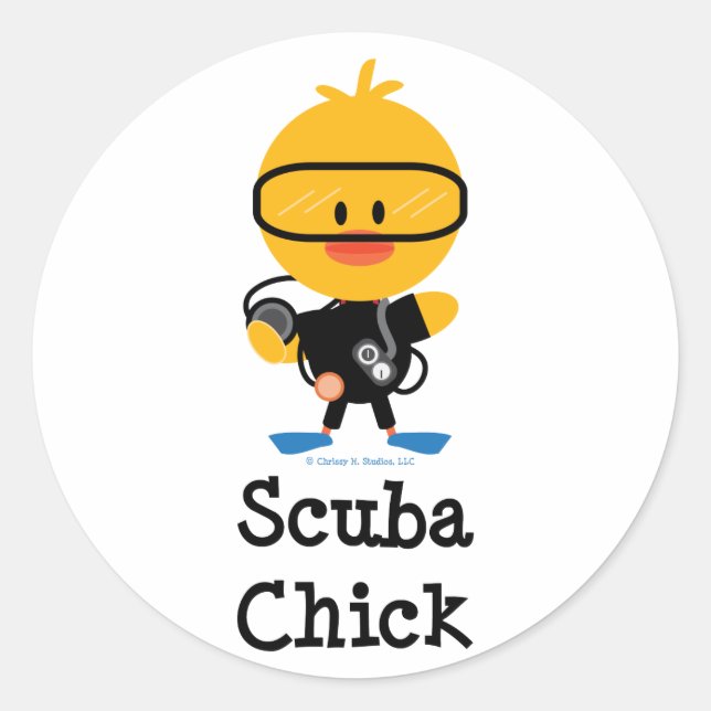 Scuba Chick Stickers (Front)