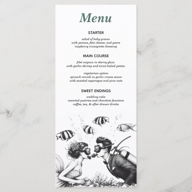 Scuba Couple Menu (Front)