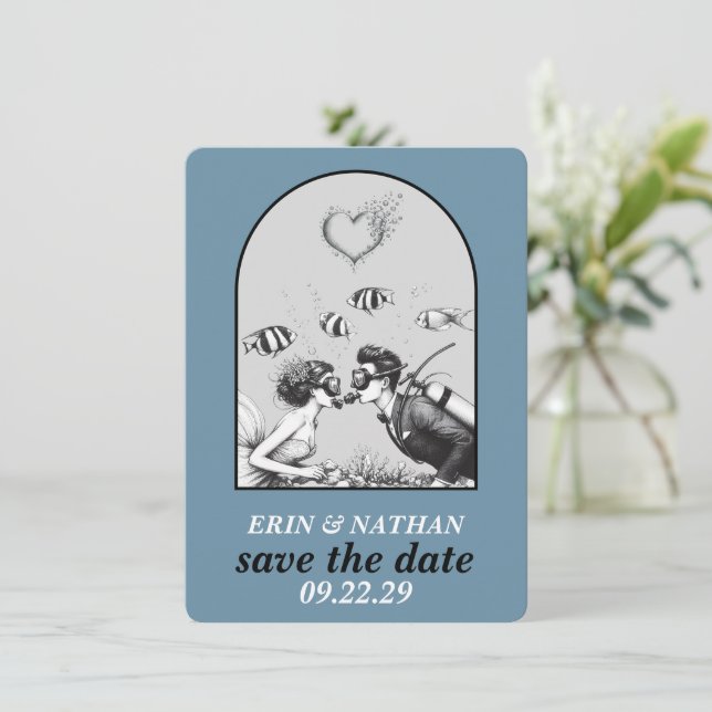 Scuba Couple Save the Date (Standing Front)