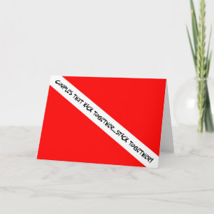 Scuba Couples Kick Together Stick Together Card