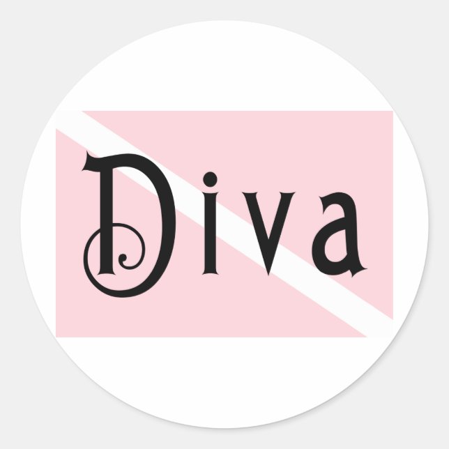 SCUBA Diva Classic Round Sticker (Front)