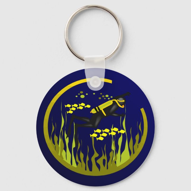 Scuba Dive with Yellow fish Keychain (Front)