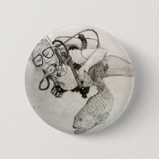 Scuba Diver 2 Inch Round Button