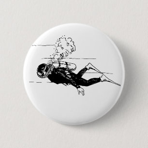 Scuba Diver 2 Inch Round Button