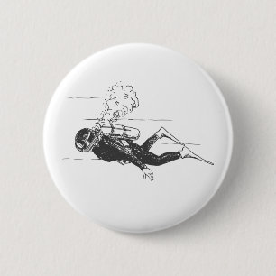 Scuba Diver 2 Inch Round Button