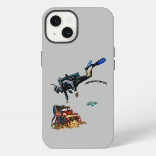 SCUBA Diver and a Treasure Chest of Gold Coins URM iPhone 13 Case