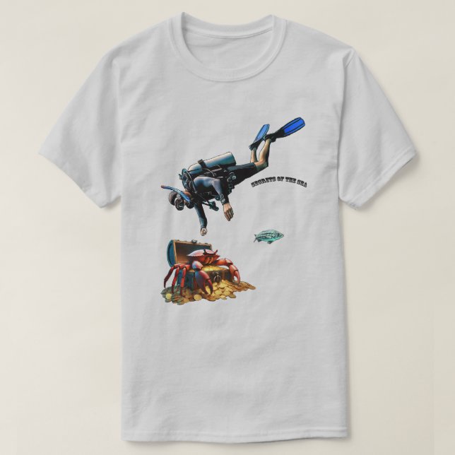 SCUBA Diver and a Treasure Chest of Gold Coins URM T-Shirt (Design Front)