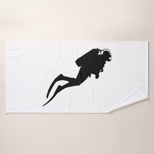 scuba diver bath towel (Bath Towel)