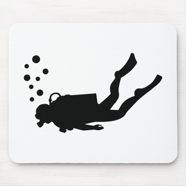 Scuba diver bubbles mouse pad (Front)
