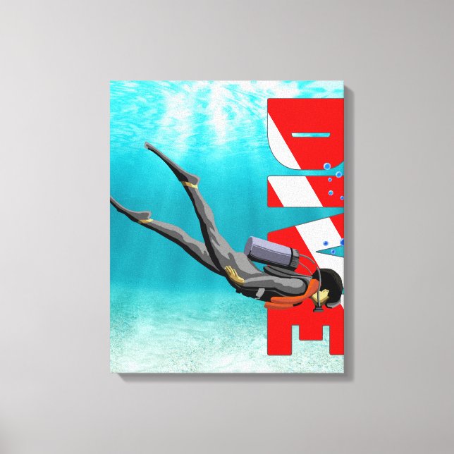 SCUBA Diver Canvas Print (Front)