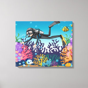 Scuba Diver canvas prints