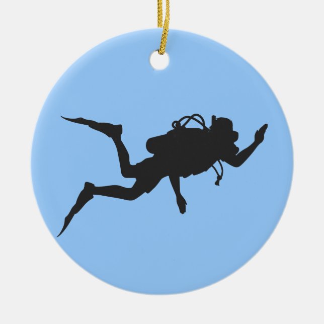 Scuba Diver Ceramic Ornament (Front)