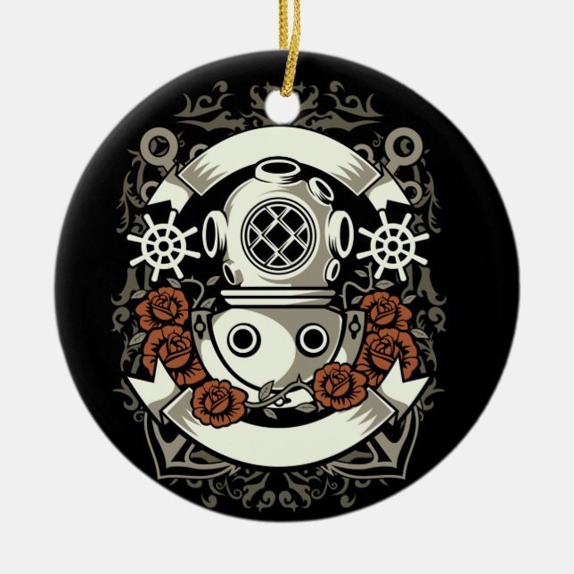 Scuba Diver Ceramic Ornament (Front)