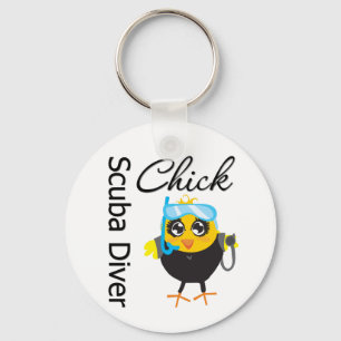 Scuba Diver Chick Keychain