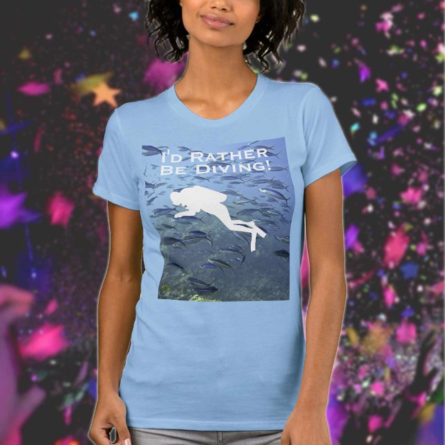 Scuba Diver Design "I'd Rather Be Diving" T-Shirt (Creator Uploaded)