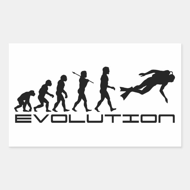 Scuba Diver Diving Water Sport Evolution Art Sticker (Front)