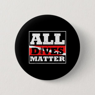Scuba Diver Down Flag All Dives Diving Graphic 2 Inch Round Button