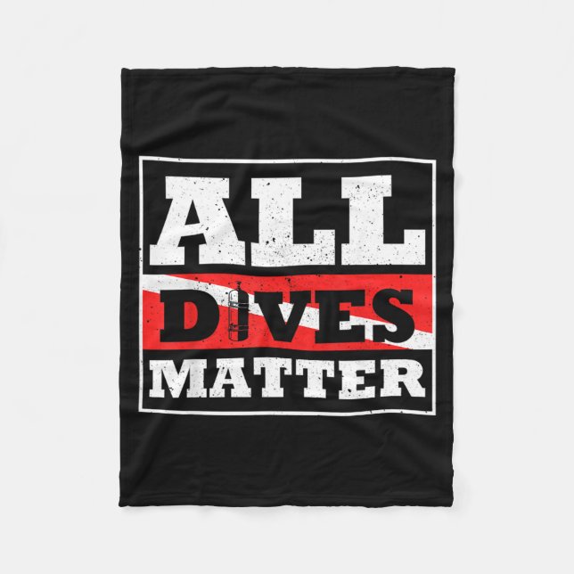 Scuba Diver Down Flag All Dives Diving Graphic Fleece Blanket (Front)