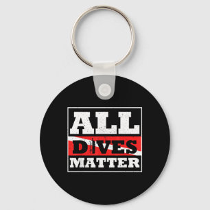Scuba Diver Down Flag All Dives Diving Graphic Keychain
