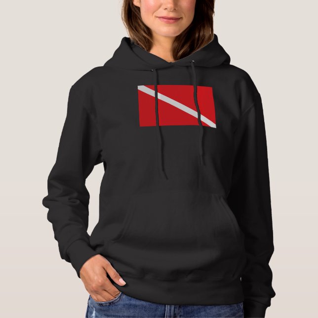 SCUBA Diver Down Flag   Hoodie (Front)