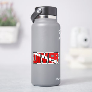 Scuba Diver Down Flag Weathered Sticker