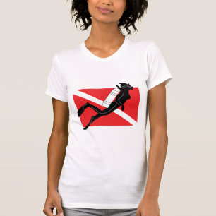 SCUBA Diver Down Flag With Female Diver T-Shirt
