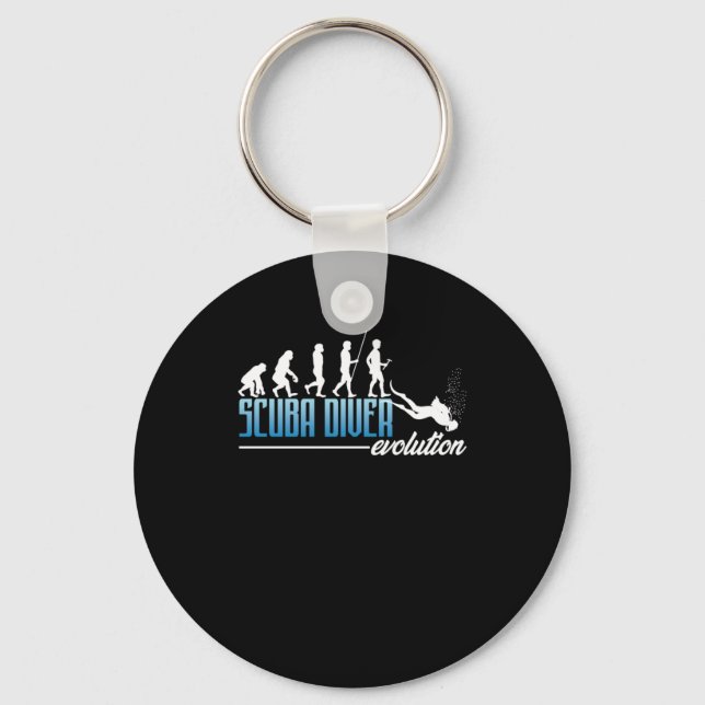 Scuba Diver Evolution Scuba Diving Sports Gift Keychain (Front)