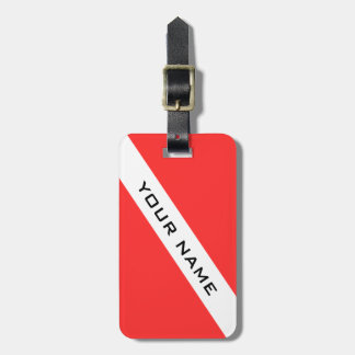 SCUBA DIVER FLAG PERSONAL LUGGAGE TAG