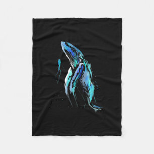 Scuba Diver Humpback Whale Swimming Diving Gift Fleece Blanket