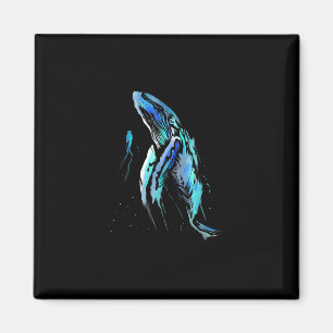Scuba Diver Humpback Whale Swimming Diving Gift Magnet