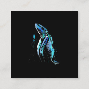 Scuba Diver Humpback Whale Swimming Diving Gift Square Business Card