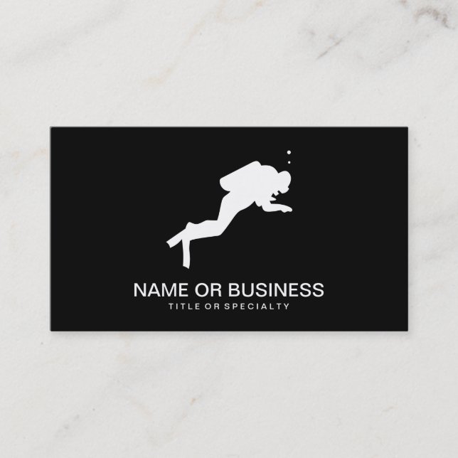 scuba diver icon business card (Front)