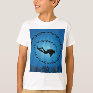 Scuba Diver in a Fish Shoal T-Shirt