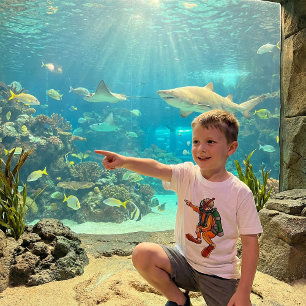 Scuba Diver in Orange Wetsuit Pointing T-Shirt