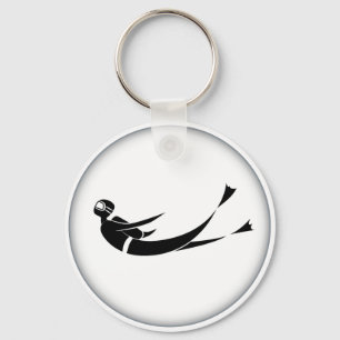 Scuba Diver Man Cartoon Keychain