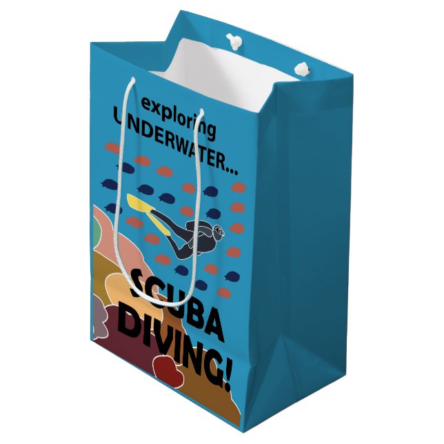 Scuba Diver Medium Gift Bag (Front Angled)