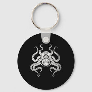 Scuba Diver Ocean Animal Aquarist Gift Kraken Octo Keychain